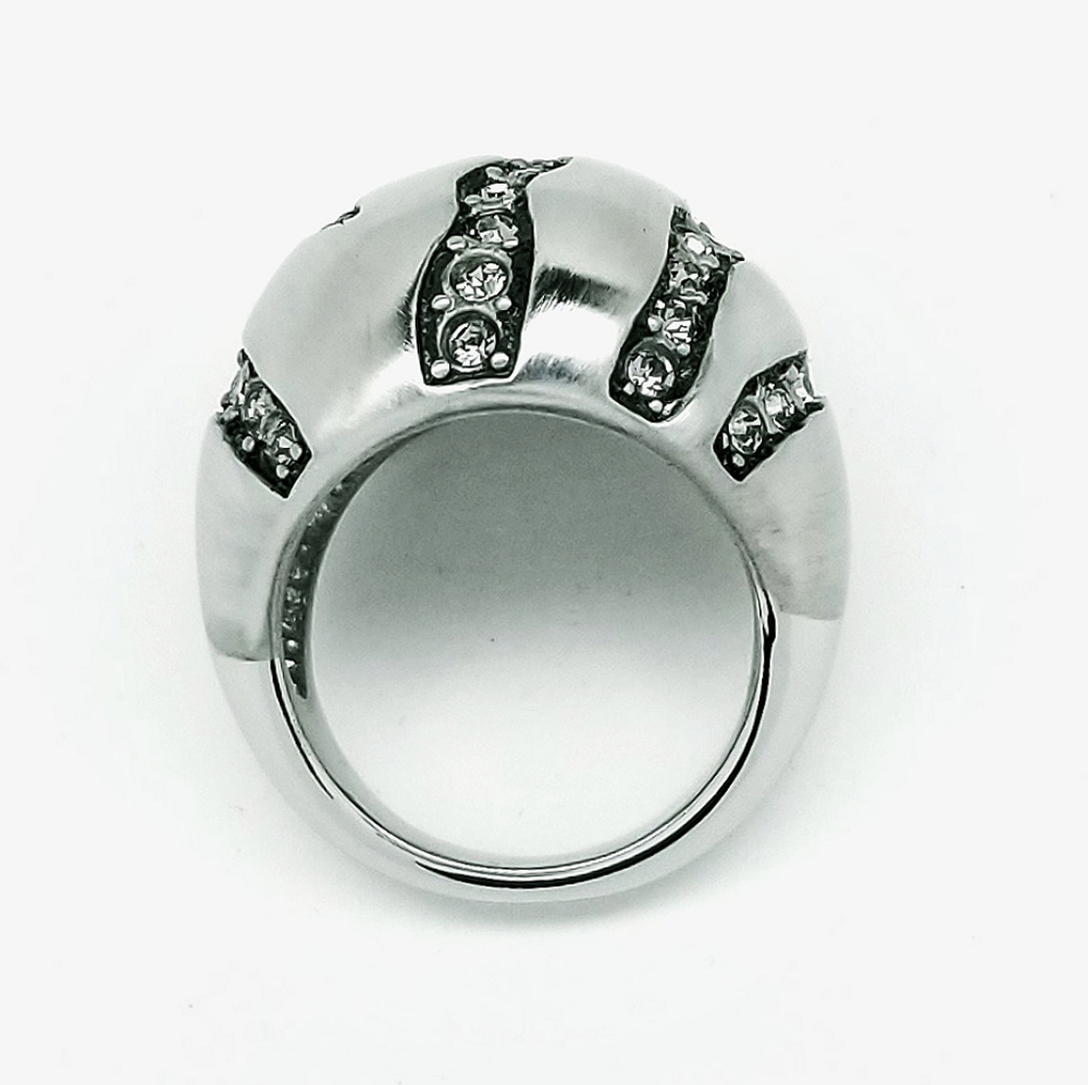 Stainless steel square peach glass ring